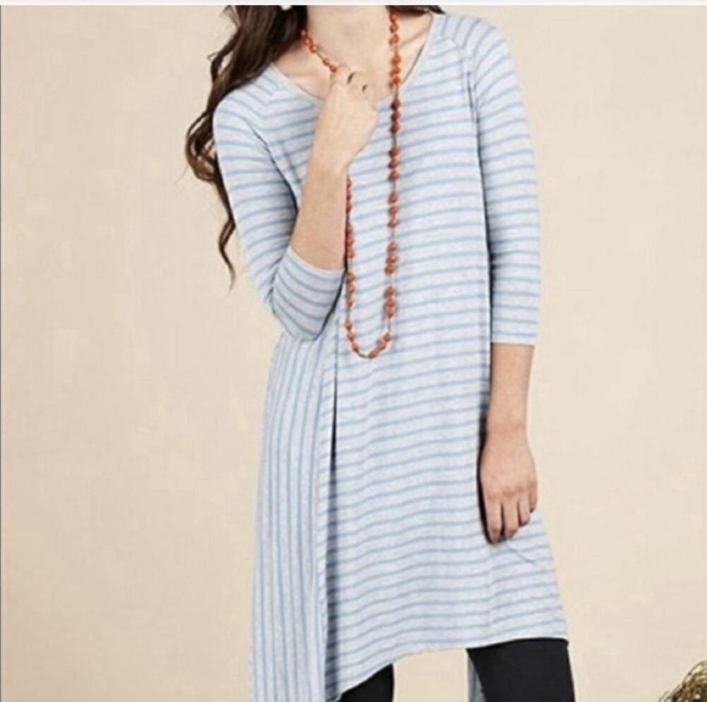 Matilda Jane Her Majesty Asymmetrical Tunic Dress Jersey Stripe Size Large